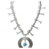 $1600 Squash Blossom Turquoise Necklace