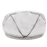 Domed Geometric Wide Band Ring Sterling Silver