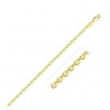 30" Diamond Cut Cable Link Chain 14k Gold 2.3 mm