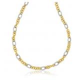 18" Euro Link Necklace 14k Two Tone Gold