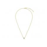 14k Yellow Gold 17" Necklace w/ Round White Topaz