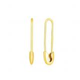 14k Yellow Gold Safety Pin 1" Earrings