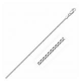 22" Classic Box Link Chain 14k White Gold 1.4 mm