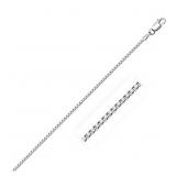 18" Classic Box Link Chain 14k White Gold 1.1 mm