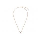 14k Rose Gold 17" Necklace with Round White Topaz