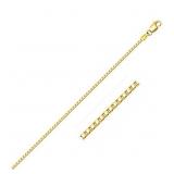 18" Classic Box Link Chain 14k Gold 1.7 mm