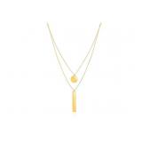 18" Double Strand Statement Necklace 14k Gold