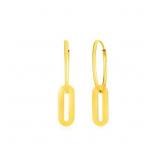 Paperclip Drop Earrings 14k Gold 5/8"