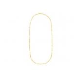 14k Yellow Gold Paperclip Chain & Pearl Necklace