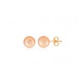 5mm 14k Rose Gold Crystal Cut Texture Ball Stud