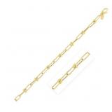 Designer 7.5" Paperclip Bracelet 14k Gold