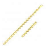 22" Diamond Cut Cable Chain 14k Gold 4mm