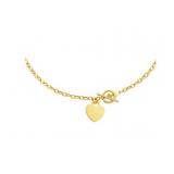 Heart Accent Toggle Necklace in 14k Yellow Gold