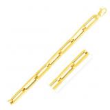 WIDE 8" Paperclip Bracelet 14k Gold 9.8 mm