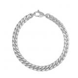 7.25" Cuban Link Bracelet 14k White Gold 6 mm