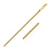 20" Rounded Box Link Chain 14k Gold 2.5 mm