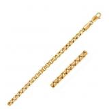 24" Rounded Box Link Chain 14k Gold 3.4 mm