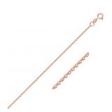 18" Diamond Cut Cable Chain 14k Rose Gold 1.1 mm