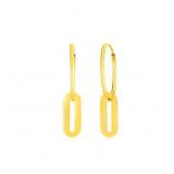 Paperclip Drop Earrings 14k Gold 5/8"