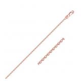 18" Diamond Cut Cable Chain 14k Rose Gold 1.3 mm