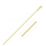 20" Diamond Cut Cable Chain 14k Gold 1.3 mm