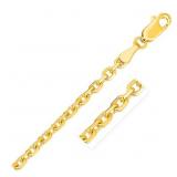 18" Diamond Cut Cable Chain 14k Gold 2.6 mm