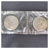 (2) 1988 Marshall Islands $5 Commemorative Coins