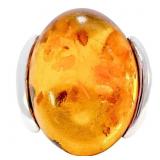 Baltic Amber Cabochon Statement Ring