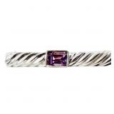 1 Carat Amethyst & Sterling Silver Pin