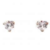 $1 NO RESERVE Heart Solitaire Earrings 10k