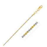 Two-Tone 16" Glitter Chain 14k 1.5 mm