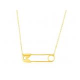 14k Yellow Gold Safety Pin Necklace