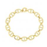 7.5" Oval Mariner Link Bracelet 14k Gold 9mm