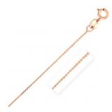 18" Diamond Cut Cable Chain 14k Rose Gold .7 mm