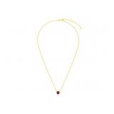 14k Yellow Gold 17" Necklace with Round Garnet