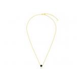 14k Yellow Gold 17" Necklace with Round Onyx