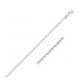 16" Diamond Cut Cable Link Chain 14k White Gold