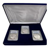 (3) Coin Morgan Dollar Collection PCGS MS63