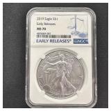 2019 Silver Eagle MS-70 NGC Early Releases