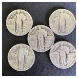 You will receive (5) Standing Liberty Silver