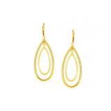 14k Yellow Gold Earrings with Teardrop Dangles