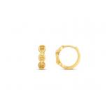 14k Yellow Gold Oval Mariner Link Huggie Earrings