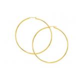 Large Slender 2.75" Hoop Earrings 14k Gold