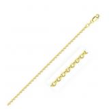 22" Diamond Cut Cable Chain 14k Gold