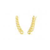 14k Yellow Gold Chain Link Ear Climber Earrings