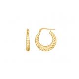 14K Gold Polished Twisted Cable Graduated Hoops