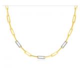 $5700 1 CT Diamond Paperclip Necklace 14k Gold