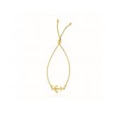 14k Yellow Gold Anchor Adjustable Lariat Bracelet