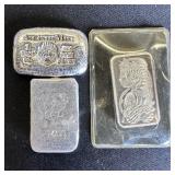 Set of (3) 1 oz .999 Fine Silver Assorted Bars