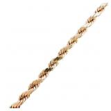 18" Classic Rope Link Chain Necklace 14k Gold 3mm